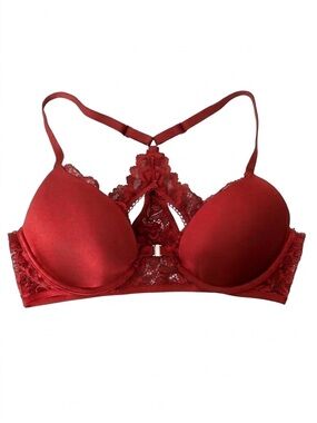 LaSenza Women’s Elegant Red Lace Ultimate Plunge Beyond Sexy Bra 36C